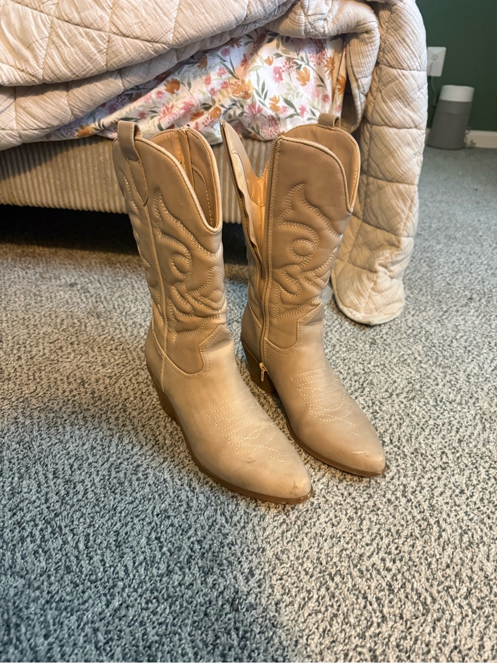 Women's Tan Western Mid-Calf Boots